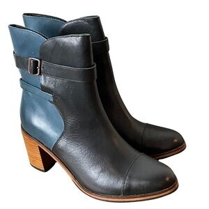 Wolverine Bonny Black and Blue Leather Ankle Boots